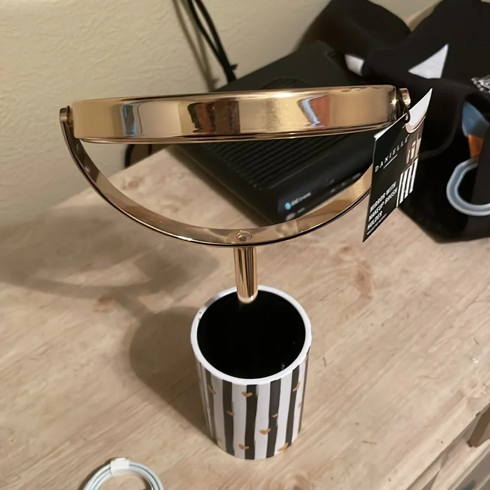 Danielle Creations Mirror with Makeup Brush holder